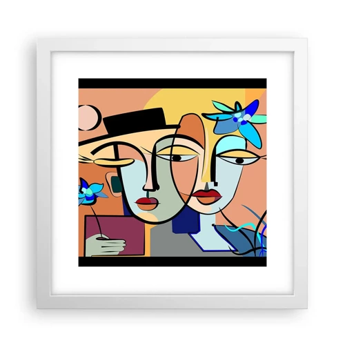 Plakat i hvid ramme - Picassos randez vous - 30x30 cm