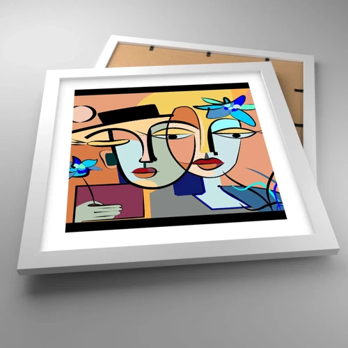 Plakat i hvid ramme - Picassos randez vous - 30x30 cm