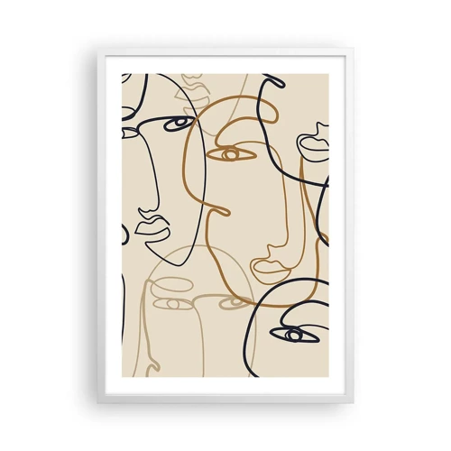 Plakat i hvid ramme - Portræt ganget med hinanden - 50x70 cm