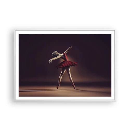 Plakat i hvid ramme - Prima ballerina - 100x70 cm