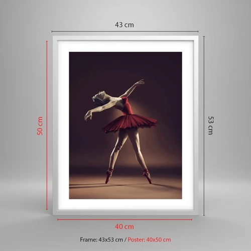 Plakat i hvid ramme - Prima ballerina - 40x50 cm