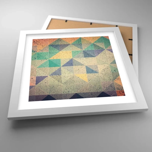 Plakat i hvid ramme - Republikken trekanter - 30x30 cm