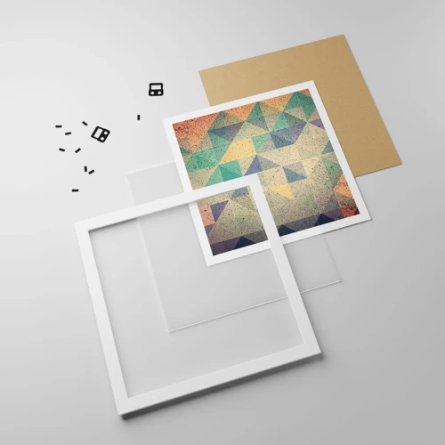 Plakat i hvid ramme - Republikken trekanter - 40x40 cm