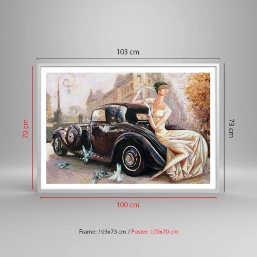 Plakat i hvid ramme - Retro elegance - 100x70 cm