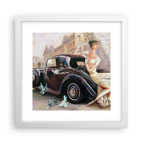 Plakat i hvid ramme - Retro elegance - 30x30 cm