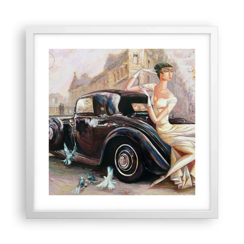 Plakat i hvid ramme - Retro elegance - 40x40 cm