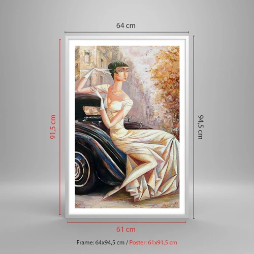 Plakat i hvid ramme - Retro elegance - 61x91 cm