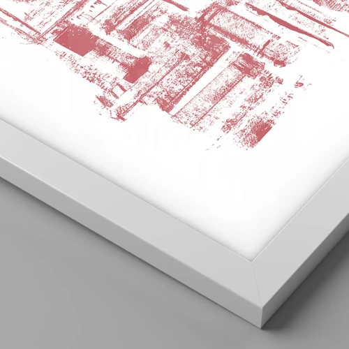 Plakat i hvid ramme - Rød by - 50x70 cm