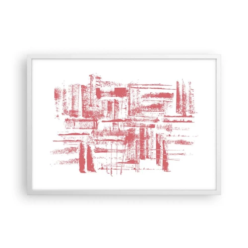 Plakat i hvid ramme - Rød by - 70x50 cm