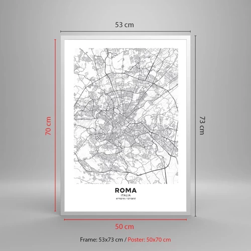 Plakat i hvid ramme - Romersk cirkel - 50x70 cm