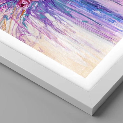 Plakat i hvid ramme - Rose springvand - 40x40 cm