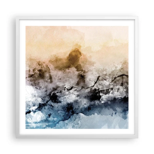 Plakat i hvid ramme - Sænket i en tågesvirvel - 60x60 cm