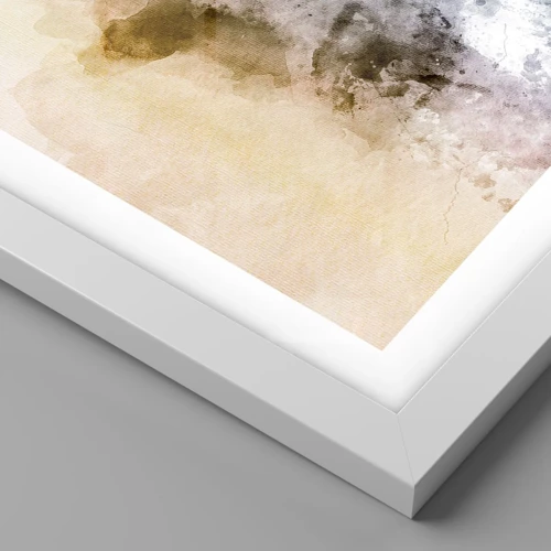 Plakat i hvid ramme - Sænket i en tågesvirvel - 70x50 cm