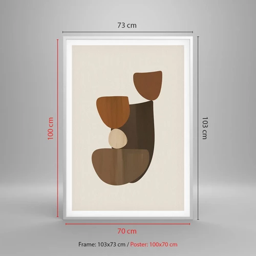 Plakat i hvid ramme - Sammensætning i bronze - 70x100 cm
