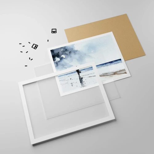 Plakat i hvid ramme - Samtale med havet - 100x70 cm