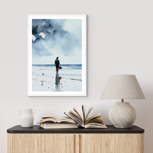 Plakat i hvid ramme - Samtale med havet - 30x40 cm