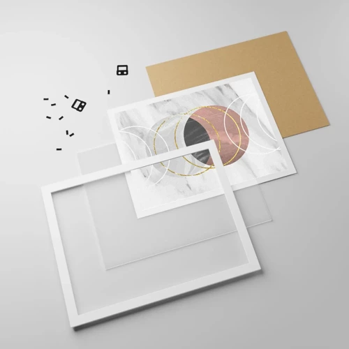 Plakat i hvid ramme - Sfærernes musik - 91x61 cm