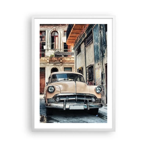 Plakat i hvid ramme - Siesta i Havana - 50x70 cm