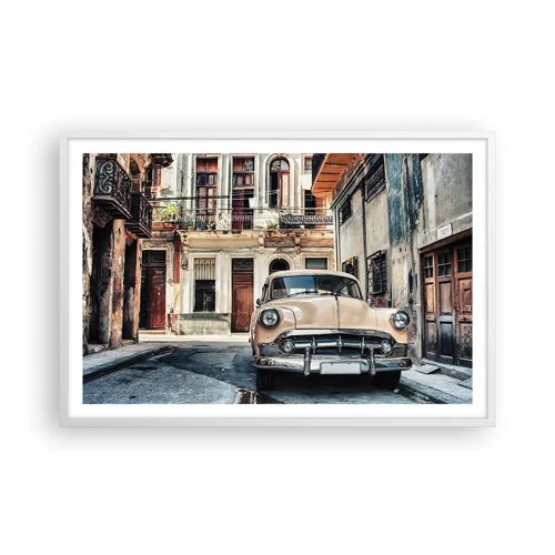 Plakat i hvid ramme - Siesta i Havana - 91x61 cm