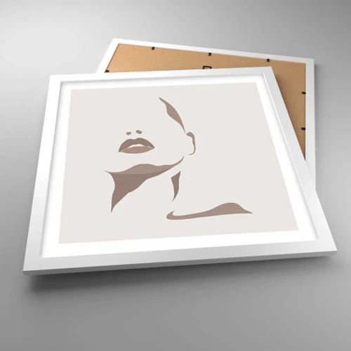 Plakat i hvid ramme - Skabt af lys og skygge - 40x40 cm