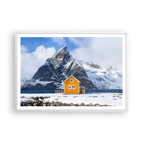 Plakat i hvid ramme - Skandinavisk ferie - 100x70 cm