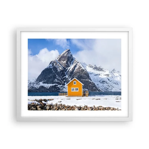 Plakat i hvid ramme - Skandinavisk ferie - 50x40 cm