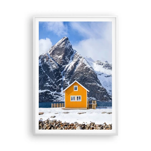 Plakat i hvid ramme - Skandinavisk ferie - 70x100 cm