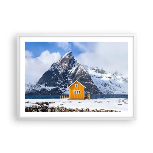 Plakat i hvid ramme - Skandinavisk ferie - 70x50 cm