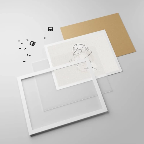Plakat i hvid ramme - Skitse af drømmen - 91x61 cm
