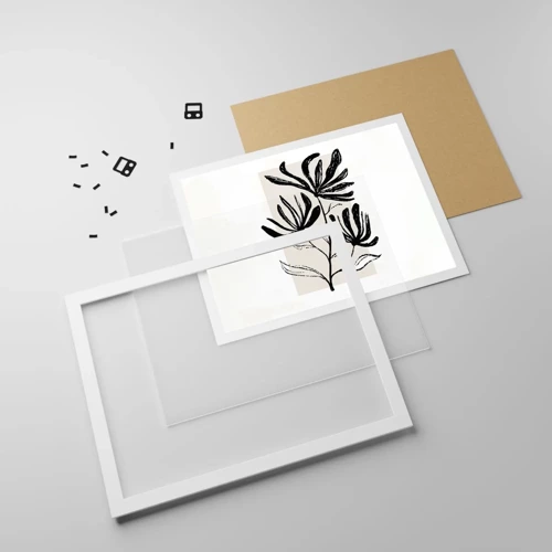 Plakat i hvid ramme - Skitse til et herbarium - 40x30 cm
