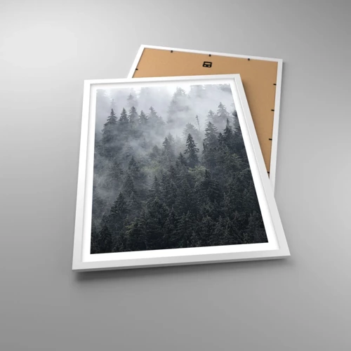Plakat i hvid ramme - Skovens daggry - 50x70 cm