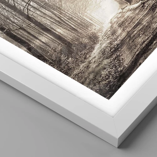 Plakat i hvid ramme - Skovkatedralen - 100x70 cm