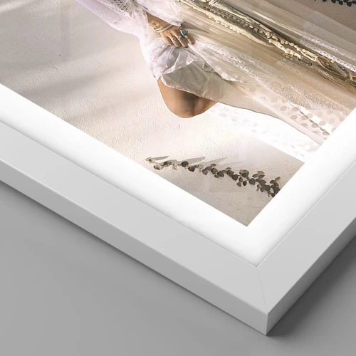 Plakat i hvid ramme - Solen og pigen - 50x40 cm