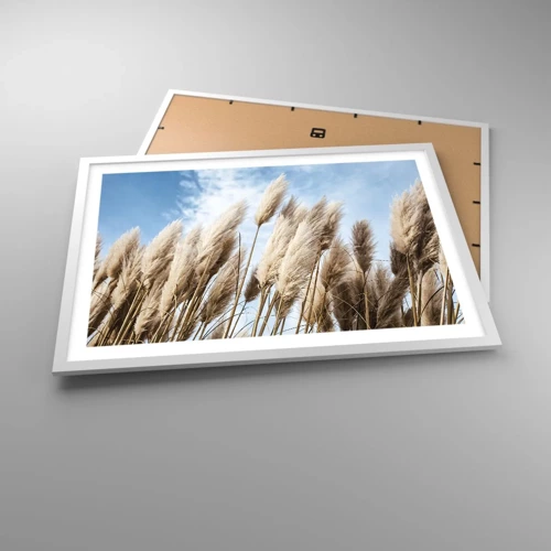 Plakat i hvid ramme - Solrig og blæsende kærtegn - 70x50 cm