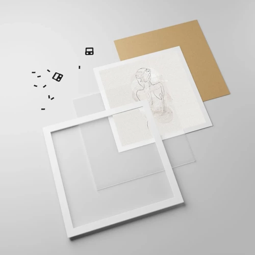Plakat i hvid ramme - Som et følsomt instrument - 50x50 cm