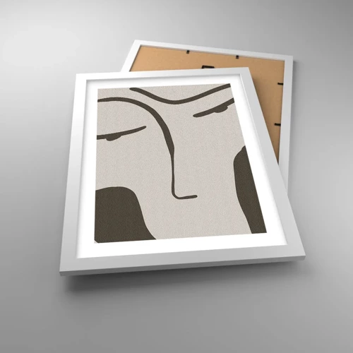 Plakat i hvid ramme - Som fra et Modigliani-maleri - 30x40 cm