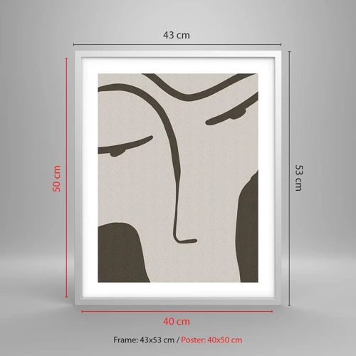Plakat i hvid ramme - Som fra et Modigliani-maleri - 40x50 cm