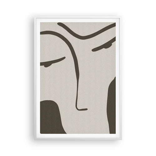 Plakat i hvid ramme - Som fra et Modigliani-maleri - 70x100 cm