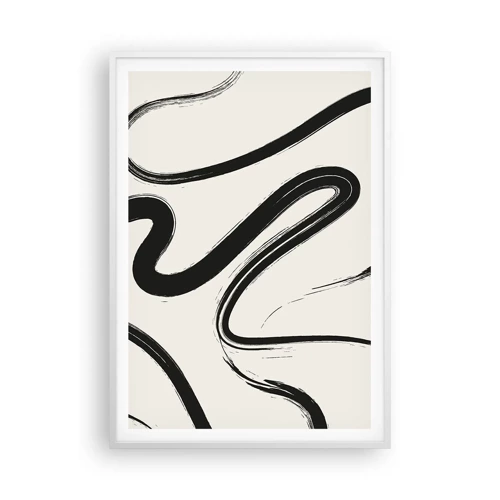 Plakat i hvid ramme - Sort og hvid fantasifuldhed - 70x100 cm