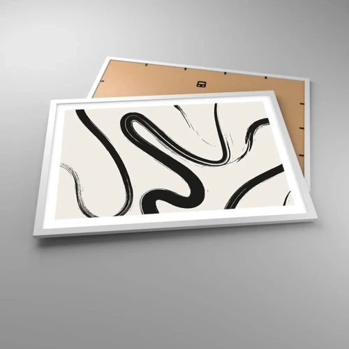 Plakat i hvid ramme - Sort og hvid fantasifuldhed - 70x50 cm