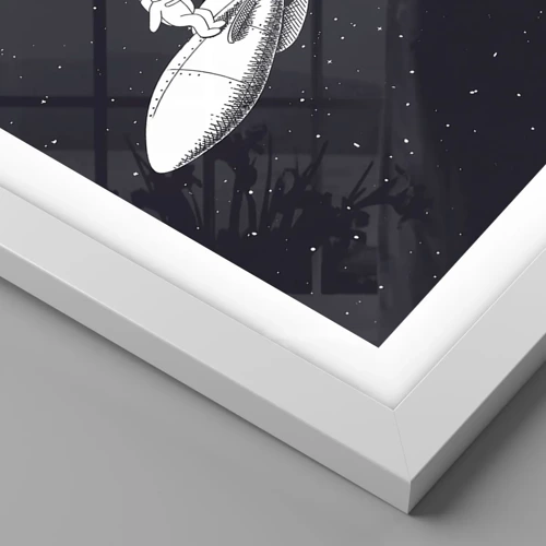 Plakat i hvid ramme - Space surfer - 50x40 cm