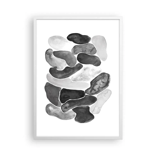Plakat i hvid ramme - Stenet abstraktion - 50x70 cm