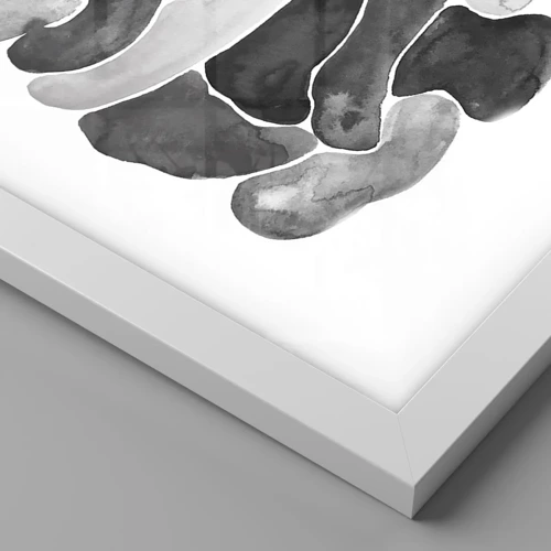 Plakat i hvid ramme - Stenet abstraktion - 60x60 cm