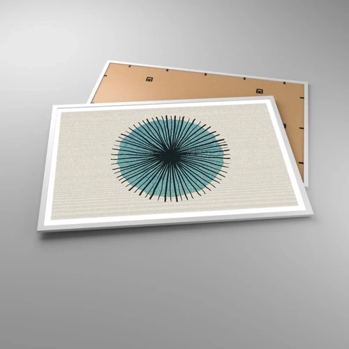 Plakat i hvid ramme - Strålende på blå - 91x61 cm