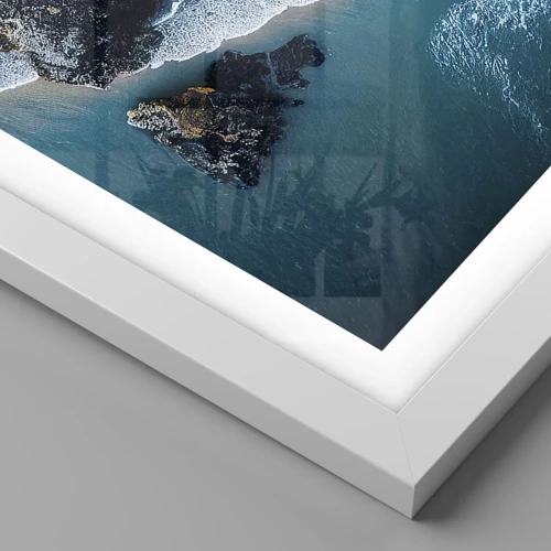 Plakat i hvid ramme - Svøbt i bølger - 40x40 cm