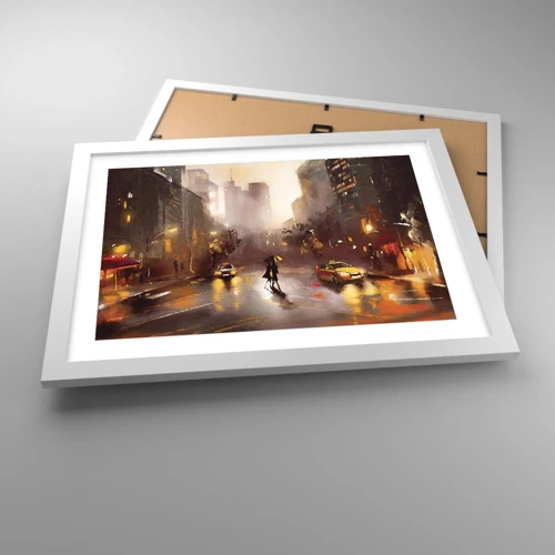 Plakat i hvid ramme - Til New Yorks lys - 40x30 cm