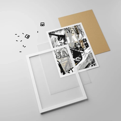 Plakat i hvid ramme - Til New Yorks rytme - 50x70 cm