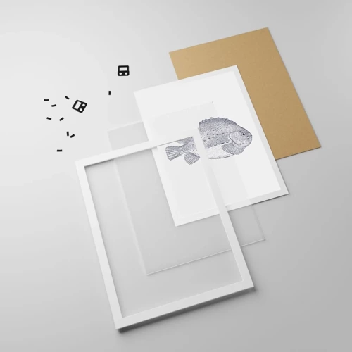 Plakat i hvid ramme - Til naturforskerens album - 50x70 cm
