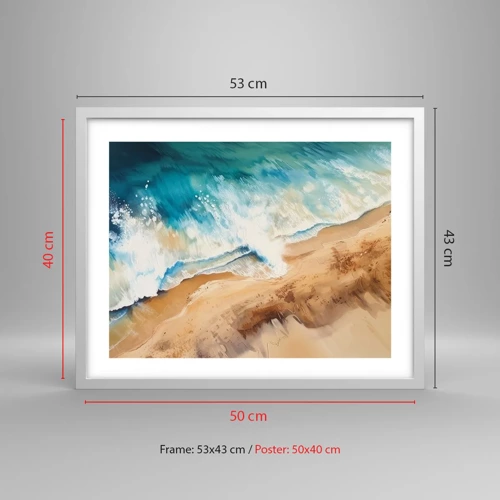 Plakat i hvid ramme - Tilbagevendende bølge - 50x40 cm