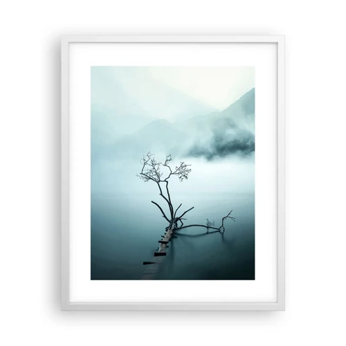 Plakat i hvid ramme - Ud af vand og tåge - 40x50 cm